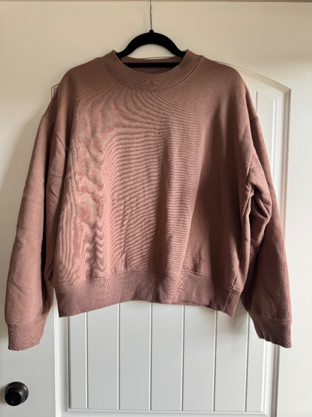 A New Day Women's Brown Crewneck Pullover Fleece Lined Sweatshirt Target